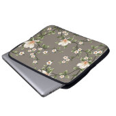 Senfkleine Blume mit grünen Blätter Laptopschutzhülle (Vorne Knopf)