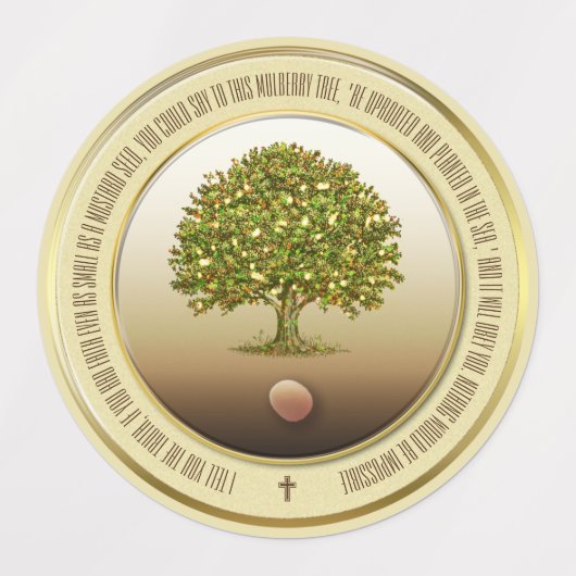 Senfsaatgeschenk, Taufen, Glaubensgeschenk Etiketten (Design 2)