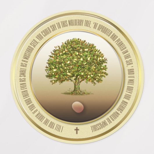 Senfsaatgeschenk, Taufen, Glaubensgeschenk Etiketten (Design 1)