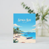 Senga Bay Strand Malawi Postkarte (Stehend Vorderseite)