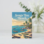 Senga Bay Strand Malawi Postkarte (Stehend Vorderseite)