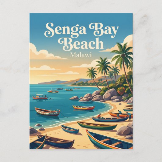 Senga Bay Strand Malawi Postkarte (Vorderseite)
