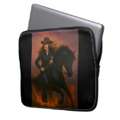 Sengend schnelles Barrel-Racing-Team! Laptopschutzhülle (Vorderseite Links)