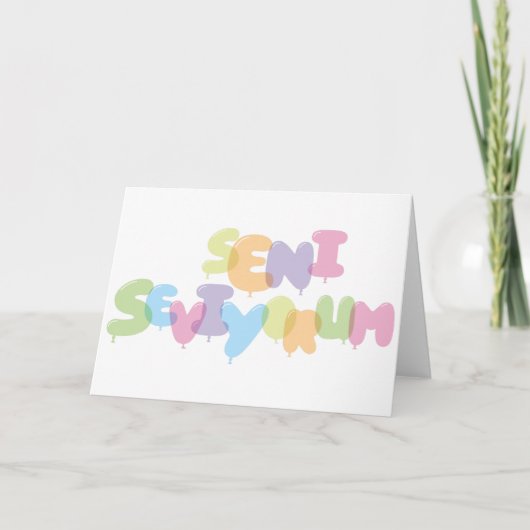 Seni seviyorum - I Liebe Sie auf Türkisch Karte (Vorderseite)