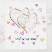 Seni seviyorum, personalisiert weinetikett (Einzelnes Label)