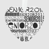 Senior-2015 Herz - Rückspiegel-Verzierung Ornament (Rückseite)