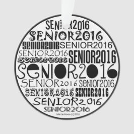 Senior 2016 rund - Rückspiegel-Verzierung Ornament