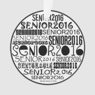 Senior 2016 rund - Rückspiegel-Verzierung Ornament
