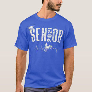 Senior 2021 Motocross Heartbeat Dirt Bike Retro T-Shirt