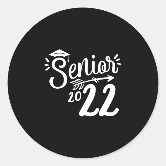 Senior 2022, Grad, Graduation Cap class Runder Aufkleber (Vorderseite)