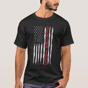 Senior 2023 American Flag USA Graduate Vintag Gra T-Shirt