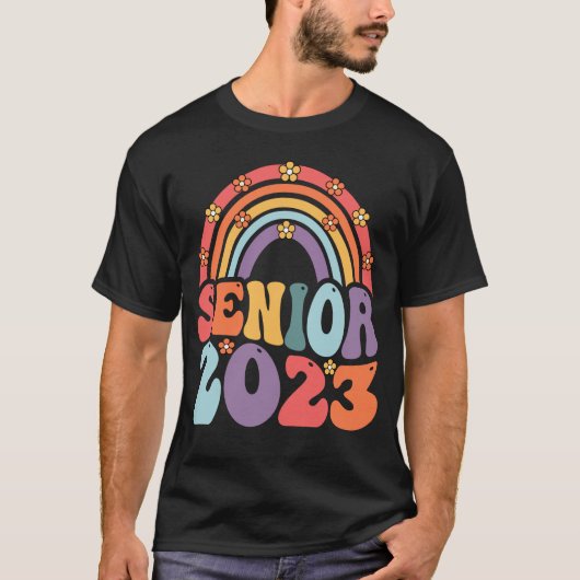 Senior 2023 Boho Rainbow Class of 2023 Abschluss T-Shirt (Vorderseite)