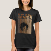 Senior 2023 Class Black Afro Melanin African Ameri T-Shirt (Vorderseite)