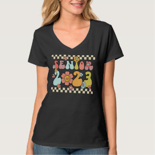Senior 2023 High School Abschluss Groovy Retro Fl T-Shirt