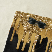 SENIOR 2023 SCHWARZ & GOLD GLITZER TROPFEN CUSTOM STRANDTUCH (Beispiel)