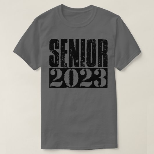 Senior 2023 Schwarzer Vintager Text T-Shirt (Design vorne)