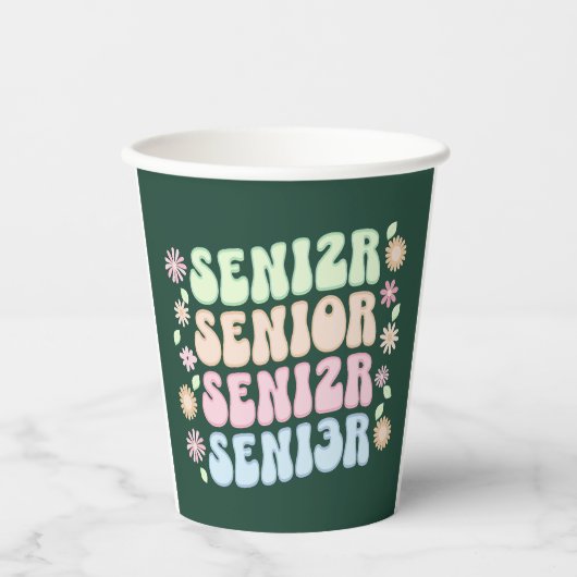 SENIOR 2023 T - Shirt Pappbecher (Vorderseite)