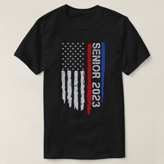 Senior 2023 US American Flag Abschluss Gift T-Shirt (Design vorne)