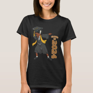 Senior 2024 Abschluss African Black Girl Dabbing T-Shirt