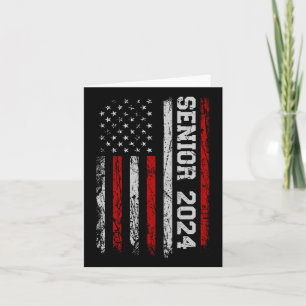 Senior 2024 American Flag USA Abschluss Class of Karte