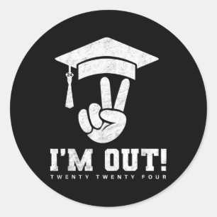 Senior 2024 Class of 2024 Abschluss Graduate Men Runder Aufkleber