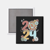 Senior 2024 Disco Balls Letzter Schultag Magnet (Vorderseite/Rückseite)