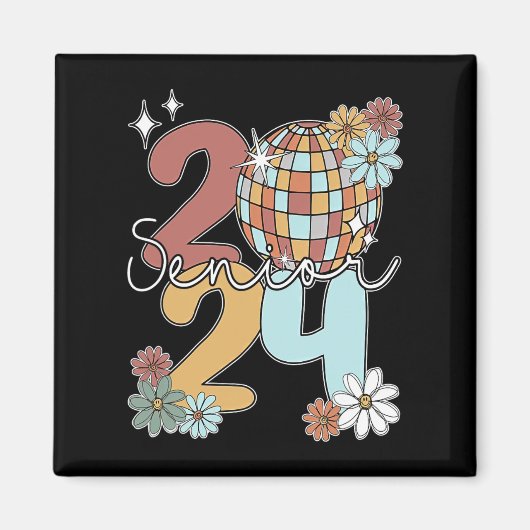 Senior 2024 Disco Balls Letzter Schultag Magnet (Vorne)