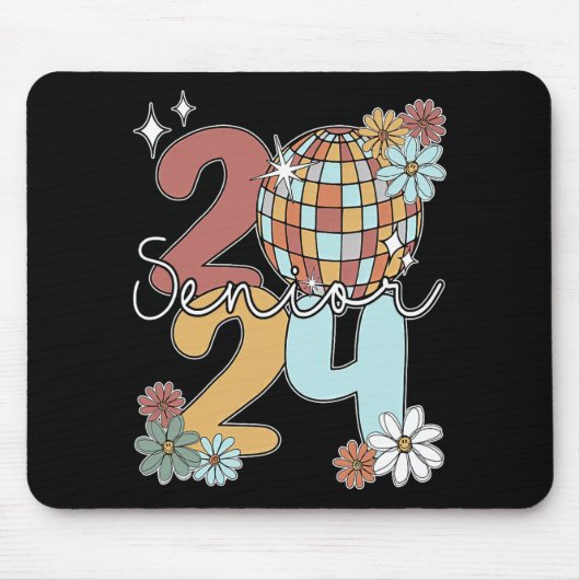 Senior 2024 Disco Balls Letzter Schultag Mousepad (Vorne)