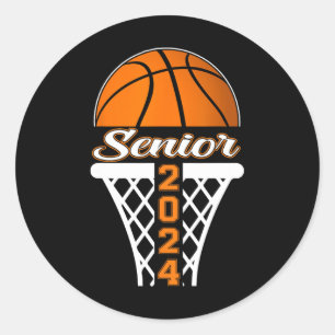 Senior 2024 Graduate Class 2024 Basketball Graduat Runder Aufkleber
