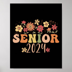Senior 2024 Groovy Retro-Klasse 2024 Abschluss Poster