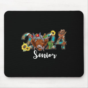 Senior 2024 Highland Cow Western Abschluss Class Mousepad