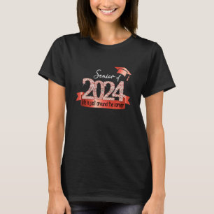 Senior 2024 I Motivierend Quote Red Black Party O T-Shirt