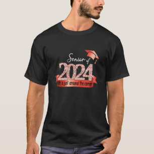 Senior 2024 I Motivierend Quote Red Black Party O T-Shirt