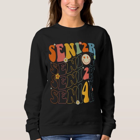 Senior 2024 Retro Abschlussklasse 2024  Zurück zur Sweatshirt (Vorderseite)