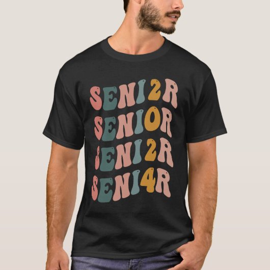 Senior 2024 Retro Class of 2024 Seniors Graduation T-Shirt (Vorderseite)