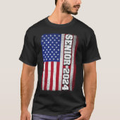 Senior 2024 US-amerikanischer Flag-Abschluss T-Shirt (Vorderseite)