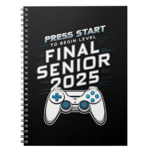 Senior 2025 Abschlussjahrgang 2025 Gamer Videospie Notizblock