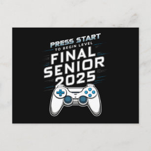 Senior 2025 Abschlussjahrgang 2025 Gamer Videospie Postkarte