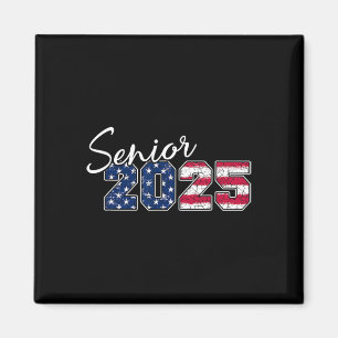 Senior 2025 American Flag USA Abschluss Cl of 202 Magnet