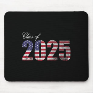 Senior 2025 American Flag USA Abschluss Cl of 202 Mousepad
