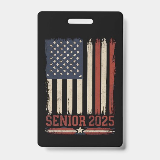 Senior 2025 American Flag USA Abschluss Class of Ausweis (Vorderseite)
