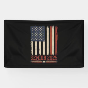 Senior 2025 Amerikanische Flagge USA Abschlussklas Banner