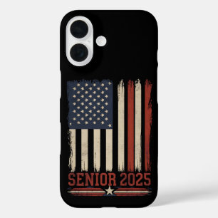 Senior 2025 Amerikanische Flagge USA Abschlussklas iPhone 16 Hülle