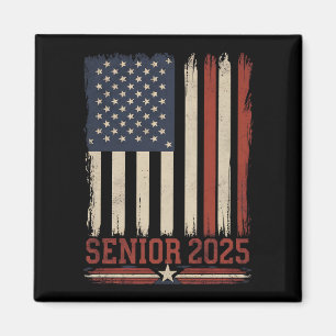 Senior 2025 Amerikanische Flagge USA Abschlussklas Magnet