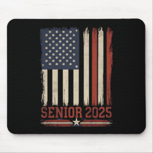 Senior 2025 Amerikanische Flagge USA Abschlussklas Mousepad
