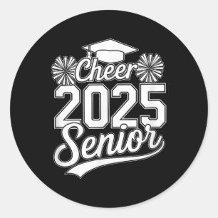 Senior 2025 Cheer Team Mama High School Abschluss Runder Aufkleber