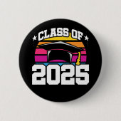 Senior 2025 Class of 2025 Abschluss Retro Sunset Button (Vorderseite)