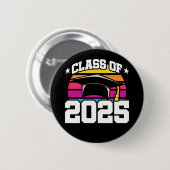 Senior 2025 Class of 2025 Abschluss Retro Sunset Button (Vorne & Hinten)