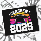 Senior 2025 Class of 2025 Abschluss Retro Sunset Postkarte