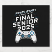 Senior 2025 Class of 2025 Gamer Video Games Bierflaschenetikett (Einzelnes Label)